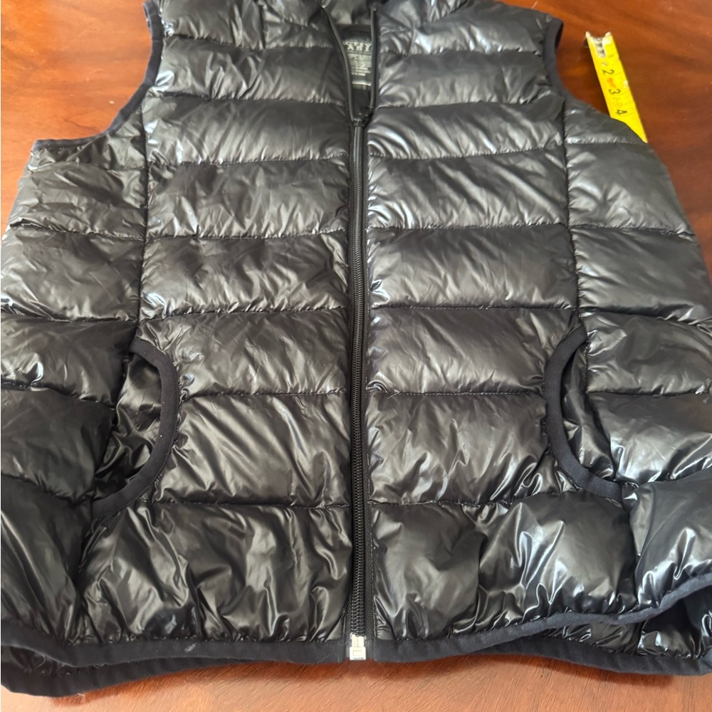 Active Basic Glossy Black Puffer Vest - image 2